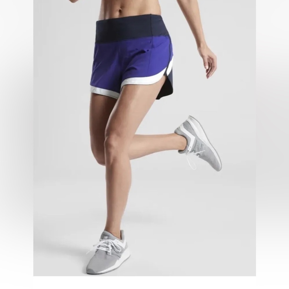 NWOT Althleta Color Block Running Shorts ZIP POCKET DRAWSTRING Size M